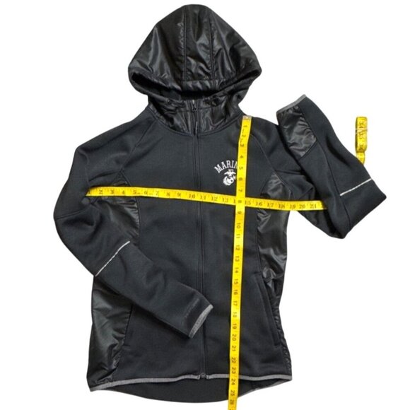 Under Armour Womens US Marines Storm Jacket Hooded Black Cold Gear Full Zip Sz S - Picture 6 of 10